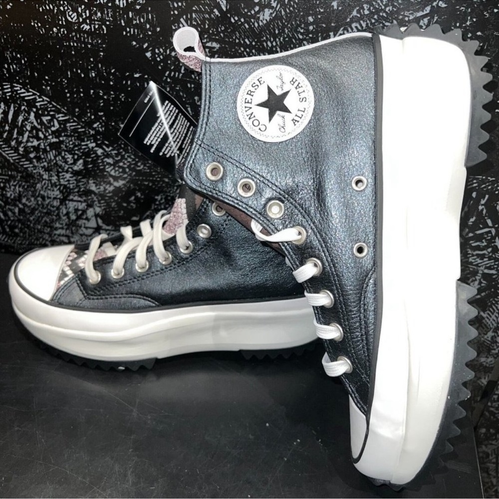 Converse Run Star Hike Snakeskin Blue Metallic Black Women’s Platform Sneaker